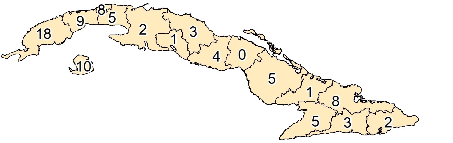 Figura 4. Cantidad de embalses con llenado superior al 95 % de la capacidad normal. 